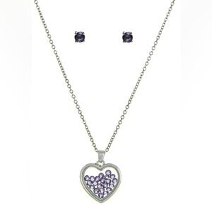 The Skyline Collection Fine Silver plated Heart Women’s Earrings & necklace sets